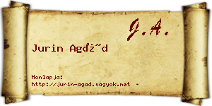 Jurin Agád névjegykártya